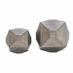 Top 10 🎁 Grayson Lane Set of 2 6-in , 9-in - Grey Contemporary Geometric Sculpture - Metal 👏 -GRAYSON LANE Sales 2022 330858232 AlternateImage3 l