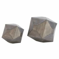 Top 10 🎁 Grayson Lane Set of 2 6-in , 9-in - Grey Contemporary Geometric Sculpture - Metal 👏 -GRAYSON LANE Sales 2022 330858232 AlternateImage4 l