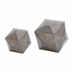 Top 10 🎁 Grayson Lane Set of 2 6-in , 9-in - Grey Contemporary Geometric Sculpture - Metal 👏