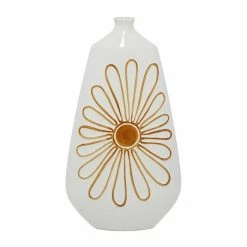 Coupon 🧨 Grayson Lane Coastal Style Vase - White Ceramic - 22-in X 12-in x 5-in 🧨