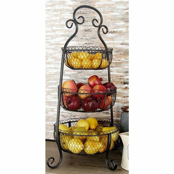 Promo ๐งจ Grayson Lane Farmhouse 3 Tier Tray Stand - Black Iron - 33-in X 20-in ๐ 2 Promo ๐งจ Grayson Lane Farmhouse 3 Tier Tray Stand - Black Iron - 33-in X 20-in ๐ - Image 2
