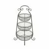 Promo 🧨 Grayson Lane Farmhouse 3 Tier Tray Stand - Black Iron - 33-in X 20-in 🎉
