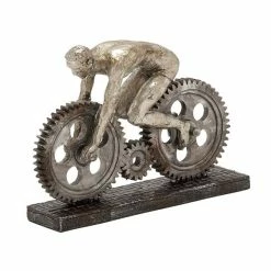 Best Pirce 🛒 Grayson Lane Bicycle Industrial Sculpture - Silver Poly Stone - 8-in X 10-in ❤️