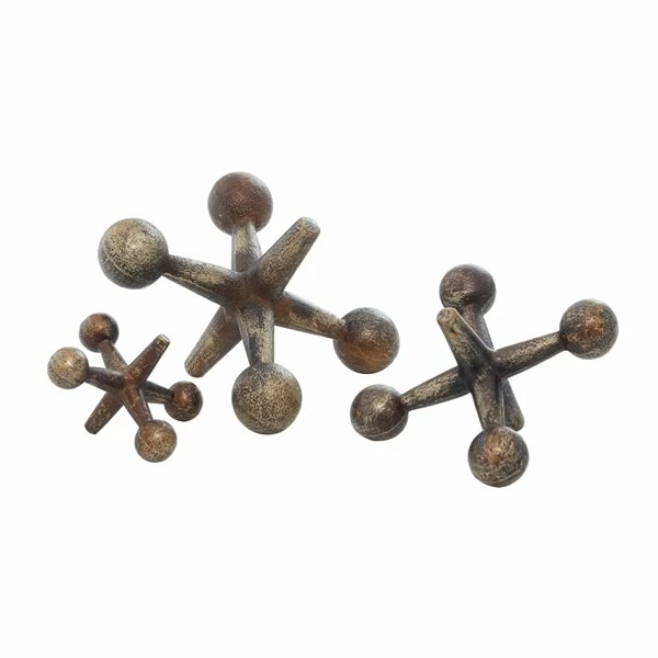 Discount ๐งจ Grayson Lane Set of 3 5-in , 7-in , 9-in - Gold Modern Geometric Sculpture - Metal ๐ 1 Discount ๐งจ Grayson Lane Set of 3 5-in , 7-in , 9-in - Gold Modern Geometric Sculpture - Metal ๐