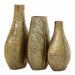 Brand new 🧨 Grayson Lane Set of 3 14-in , 12-in , 11-in Glam Vase - Gold - Aluminum 🤩 -GRAYSON LANE Sales 2022 330858264 AlternateImage6 l