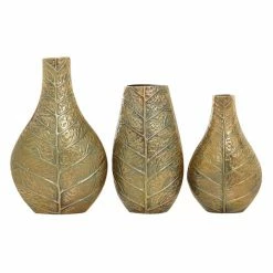 Brand new 🧨 Grayson Lane Set of 3 14-in , 12-in , 11-in Glam Vase - Gold - Aluminum 🤩