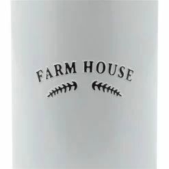 Promo ❤️ Grayson Lane Set of 2 14-in , 11-in Farmhouse Decorative Jar - White - Metal 👍 -GRAYSON LANE Sales 2022 330858266 AlternateImage2 l