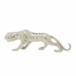 New 👏 Grayson Lane Leopard Contemporary Sculpture - Silver Aluminum - 5-in X 15-in ⌛ -GRAYSON LANE Sales 2022 330858270 AlternateImage4 l