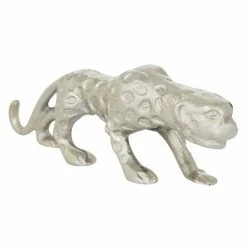 New 👏 Grayson Lane Leopard Contemporary Sculpture - Silver Aluminum - 5-in X 15-in ⌛