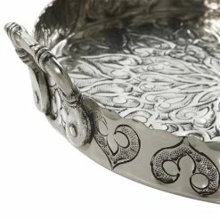 Budget 😉 Grayson Lane Set of 3 16-in , 14-in , 12-in Traditional Tray - Silver - Aluminum ⭐ -GRAYSON LANE Sales 2022 330858282 AlternateImage3 l