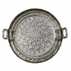 Budget 😉 Grayson Lane Set of 3 16-in , 14-in , 12-in Traditional Tray - Silver - Aluminum ⭐ -GRAYSON LANE Sales 2022 330858282 AlternateImage4 l