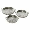 Budget 😉 Grayson Lane Set of 3 16-in , 14-in , 12-in Traditional Tray - Silver - Aluminum ⭐