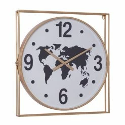 Best Pirce 🧨 Grayson Lane Analog 26-in x 24-in Gold Square Wall Standard Clock 🔔