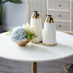 Deals ⭐ Grayson Lane Set of 2 6-in x 12-in Glam Vase - White - Metal 💯 -GRAYSON LANE Sales 2022 330858284 AlternateImage1 l