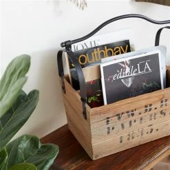 Best deal 👍 Grayson Lane Rustic Magazine Holder Light - Brown Wood - 16-in X 16-in 🧨 -GRAYSON LANE Sales 2022 330858286 AlternateImage2 l