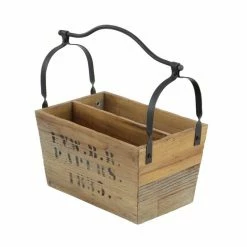 Best deal 👍 Grayson Lane Rustic Magazine Holder Light - Brown Wood - 16-in X 16-in 🧨 -GRAYSON LANE Sales 2022 330858286 AlternateImage4 l