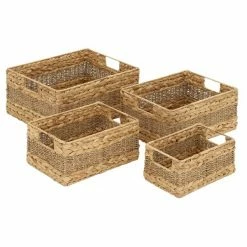 Outlet 🎉 Grayson Lane Set of 4 16-in , 14-in , 12-in , 10-in Natural Storage Basket - Beige Sea Grass 😍
