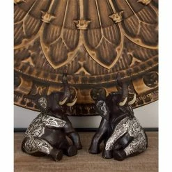 Coupon 🛒 Grayson Lane Set of 2 7-in x 4-in - Brown Elephant Eclectic Sculpture - Poly Stone ⭐ -GRAYSON LANE Sales 2022 330858298 AlternateImage1 l