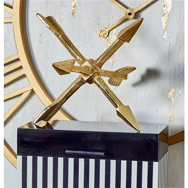 Budget 🛒 Grayson Lane Glam Sculpture - Gold Aluminum Geometric - 12-in X 12-in ⌛ 2 Budget 🛒 Grayson Lane Glam Sculpture - Gold Aluminum Geometric - 12-in X 12-in ⌛ - Image 2