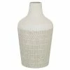 Promo 👍 Grayson Lane Contemporary Style Vase - White Metal - 13-in X 8-in 🎉