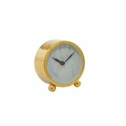 Discount 🛒 Grayson Lane Analog 4-in x 4-in Gold Round Tabletop Standard Clock 🔔