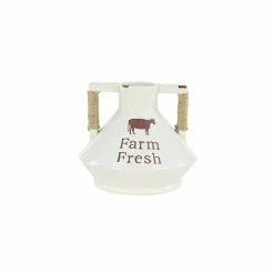 Buy ⌛ Grayson Lane Set of 2 10-in x 9-in Farmhouse Vase - White Porcelain 🔥 -GRAYSON LANE Sales 2022 330858328 AlternateImage4 l