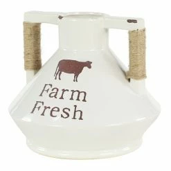 Buy ⌛ Grayson Lane Set of 2 10-in x 9-in Farmhouse Vase - White Porcelain 🔥