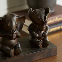 Top 10 👍 Grayson Lane Eclectic Sculpture - Brown Poly Stone Elephant - 6-in X 12-in 😍 -GRAYSON LANE Sales 2022 330858337 AlternateImage2 l