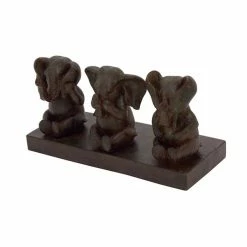 Top 10 👍 Grayson Lane Eclectic Sculpture - Brown Poly Stone Elephant - 6-in X 12-in 😍 -GRAYSON LANE Sales 2022 330858337 AlternateImage3 l