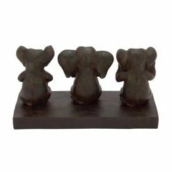 Top 10 👍 Grayson Lane Eclectic Sculpture - Brown Poly Stone Elephant - 6-in X 12-in 😍 -GRAYSON LANE Sales 2022 330858337 AlternateImage4 l