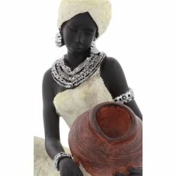 Outlet 😉 Grayson Lane Eclectic Cream Poly Stone African Lady Sculpture - 10-in X 6-in 🤩 -GRAYSON LANE Sales 2022 330858340 AlternateImage2 l