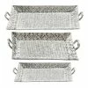 Promo ❤️ Grayson Lane Set of 3 23-in , 18-in , 15-in Traditional Tray - Silver - Aluminum 😍