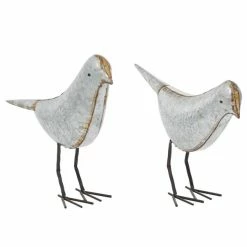 Hot Sale ❤️ Grayson Lane Set of 2 12-in , 13-in - Grey Bird Farmhouse Sculpture - Metal 👍