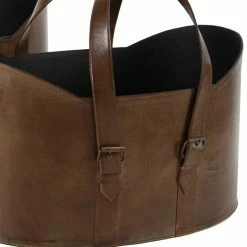 Discount 👏 Grayson Lane Set of 2 20-in , 21-in Vintage Magazine Rack Holder - Brown Leather 👍 -GRAYSON LANE Sales 2022 330858364 AlternateImage2 l