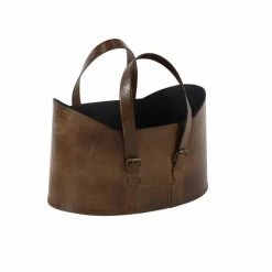 Discount 👏 Grayson Lane Set of 2 20-in , 21-in Vintage Magazine Rack Holder - Brown Leather 👍 -GRAYSON LANE Sales 2022 330858364 AlternateImage5 l