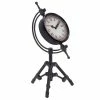 New 🎉 Grayson Lane Analog 14-in x 7-in Black Round Tabletop Standard Clock ✨