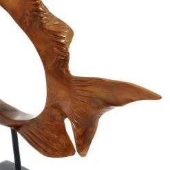 Best Pirce 🛒 Grayson Lane Coastal Fish Sculpture - Brown Teak Wood - 16-in X 19-in 🌟 -GRAYSON LANE Sales 2022 330858366 AlternateImage2 l