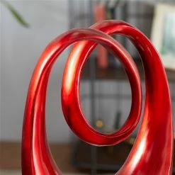 Buy ⭐ Grayson Lane Swirl Contemporary Sculpture - Red Poly Stone - 20-in x 11-in 💯 -GRAYSON LANE Sales 2022 330858379 AlternateImage2 l