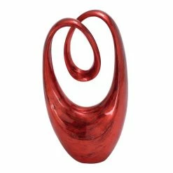 Buy ⭐ Grayson Lane Swirl Contemporary Sculpture - Red Poly Stone - 20-in x 11-in 💯