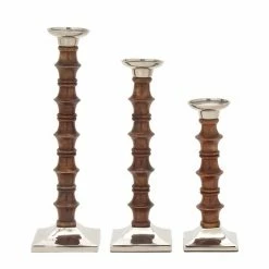 New 🌟 Grayson Lane 3-Candle Wood Pillar Holder - 12-in, 15-in, 18-in 🎁 -GRAYSON LANE Sales 2022 330858387 AlternateImage5 l