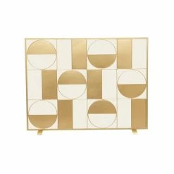 New 🤩 Grayson Lane Contemporary Fireplace Screen - Gold Metal - 32-in X 40-in ✔️