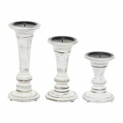 Best Sale 🔥 Grayson Lane 3-Candle Pillar Holder - 6-in, 8-in, 10-in - White Mango Wood 🌟 -GRAYSON LANE Sales 2022 330858403 AlternateImage5 l