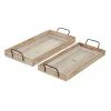 Best deal ✔️ Grayson Lane Set of 2 25-in , 27-in Boho Style Tray - Brown Wood 🎉