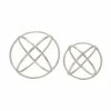 Best Sale ❤️ Grayson Lane Set of 2 10-in , 8-in Silver Modern Geometric Sculpture - Aluminum 😉