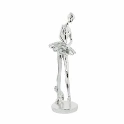 Deals 🤩 Grayson Lane Set of 3 14-in , 14-in , 12-in Silver Modern Dancer Sculpture - Poly Stone 🎁 -GRAYSON LANE Sales 2022 330858428 AlternateImage2 l