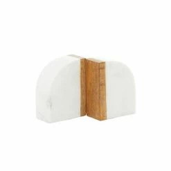 Best Sale 🛒 Grayson Lane Set of 2 4-in x 5-in - White Modern Bookends - Marble 😀 -GRAYSON LANE Sales 2022 330858430 AlternateImage4 l