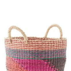 Buy 😉 Grayson Lane Set of 3 15-in , 17-in , 20-in Eclectic Pink Sea Grass Storage Basket 🤩 -GRAYSON LANE Sales 2022 330858431 AlternateImage4 l