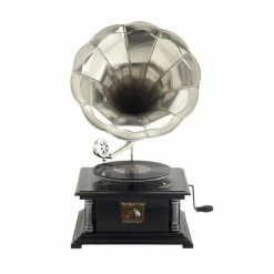 Outlet 💯 Grayson Lane Vintage Gramophone - Black Mango Wood - 26-in X 14-in 😉 -GRAYSON LANE Sales 2022 330858437 AlternateImage3 l