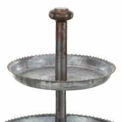 Deals 🔥 Grayson Lane Farmhouse 3 Tier Tray Stand- Grey Iron - 23-in X 16-in 😉 -GRAYSON LANE Sales 2022 330858454 AlternateImage2 l