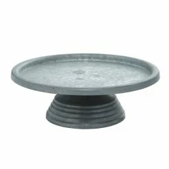 New 💯 Grayson Lane 4-in x 13-in Farmhouse Cake Stand - Grey Iron 👏